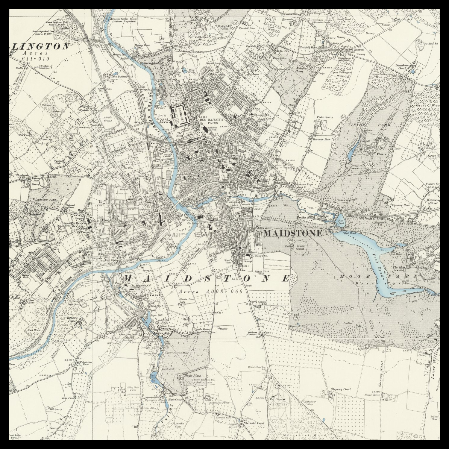 personalised-old-map-of-maidstone-the-unique-maps-co