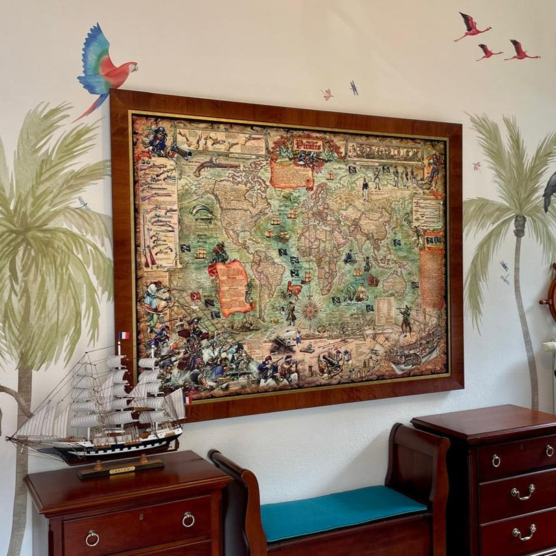 Mappa del Mondo dei Pirati Antichi di Ray&Co, 2025: Navi Pirata, Armi, Storia 