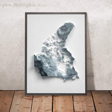 Canada Topographic 3D Relief Map
