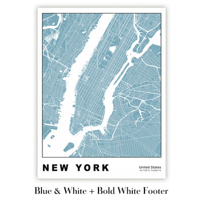 Mapa moderno de la ciudad de Nueva York, NY: Central Park, Empire State Building, Estatua de la Libertad, Times Square, Puente de Brooklyn