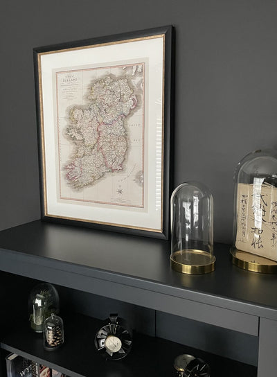 Ancienne Carte d'Irlande en 1798 par W. Faden - Rare Couleur Atlas Carte - Dublin, Belfast, Cork