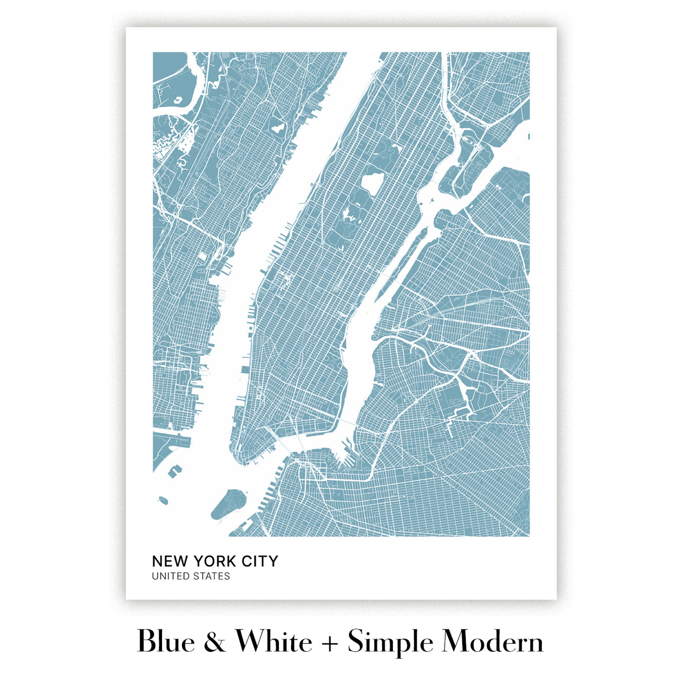 Modern City Map of Berlin, Germany: Brandenburg Gate, Reichstag, Museum Island, Charlottenburg, Tiergarten