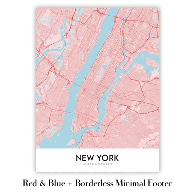 Mapa moderno de la ciudad de Nueva York, NY: Central Park, Empire State Building, Estatua de la Libertad, Times Square, Puente de Brooklyn