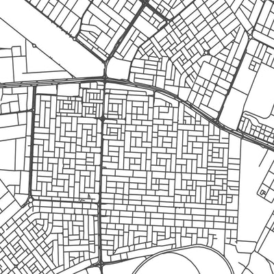 Mapa moderno de la ciudad de Ajman, EAU: Al Nuaimiya, Al Rawda, Al Zahra, Calle Bin Zayed, Calle Bin Humaid 