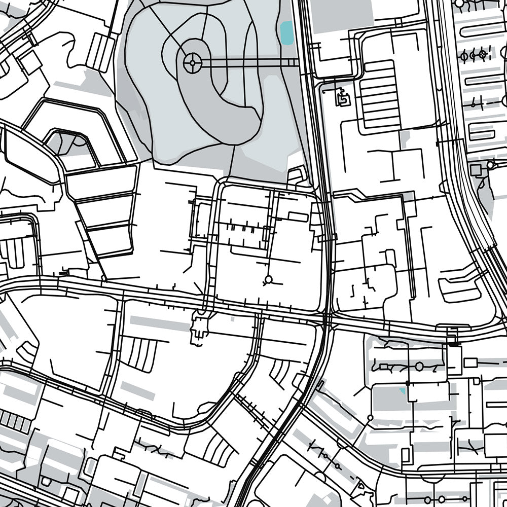 Modern City Map of Ang Mo Kio, Singapore: Bishan-Ang Mo Kio Park, Lower Peirce Reservoir, AMK Hub, Yio Chu Kang Rd, Ang Mo Kio Ave 3