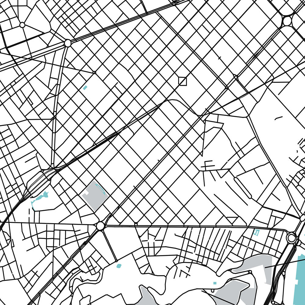 Modern City Map of Barcelona, Spain: Gothic Quarter, El Born, Gracia, Sagrada Familia, Casa Batlló