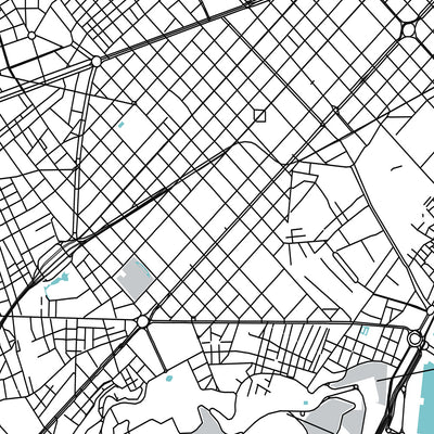 Modern City Map of Barcelona, Spain: Gothic Quarter, El Born, Gracia, Sagrada Familia, Casa Batlló
