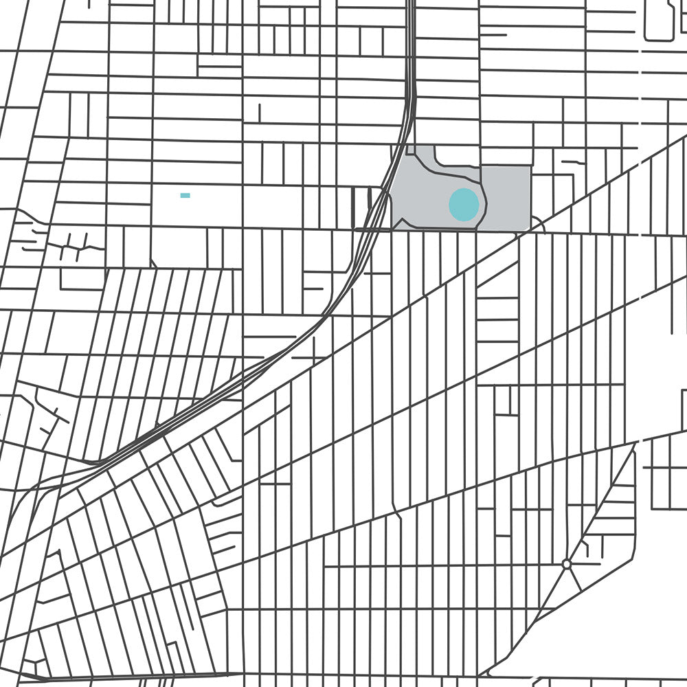 Moderne Stadtkarte von Buffalo, NY: Allentown, Delaware Park, Elmwood Village, First Niagara Center, Universität von Buffalo 