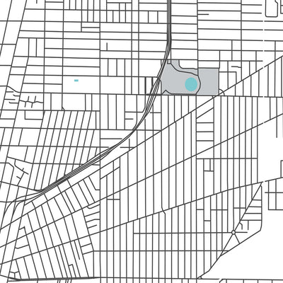 Moderne Stadtkarte von Buffalo, NY: Allentown, Delaware Park, Elmwood Village, First Niagara Center, Universität von Buffalo 