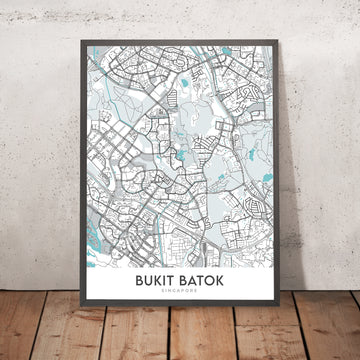 Moderne Stadtkarte von Bukit Batok, Singapur: Naturpark, Little Guilin, West Mall, Alte Ford Motorfabrik, Denkmal 