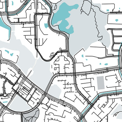 Modern City Map of Bukit Batok, Singapore: Nature Park, Little Guilin, West Mall, Old Ford Motor Factory, Memorial