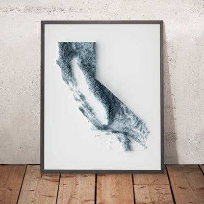 Mapa topográfico en relieve 3D de California 