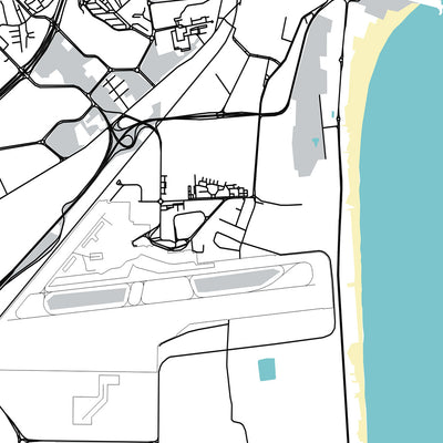 Mapa moderno de la ciudad de Catania, Italia: Catedral, Biscari, Fuente del Elefante, Teatro Bellini, Castillo Ursino