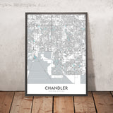 Mapa de la ciudad moderna de Chandler, AZ: Centro, Ocotillo, AZ-101, AZ-202, Chandler Fashion Center