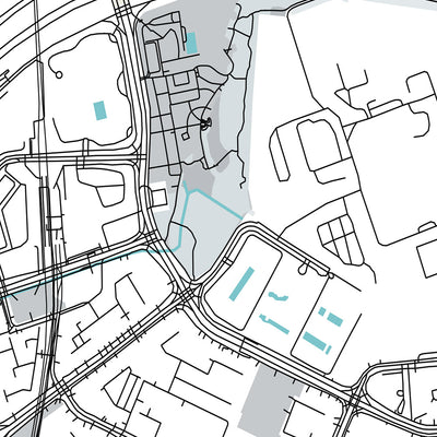 Modern City Map of Choa Chu Kang, Singapore: MRT Station, Lot One Mall, CCK Park, Warren Golf Club, Teck Whye Centre