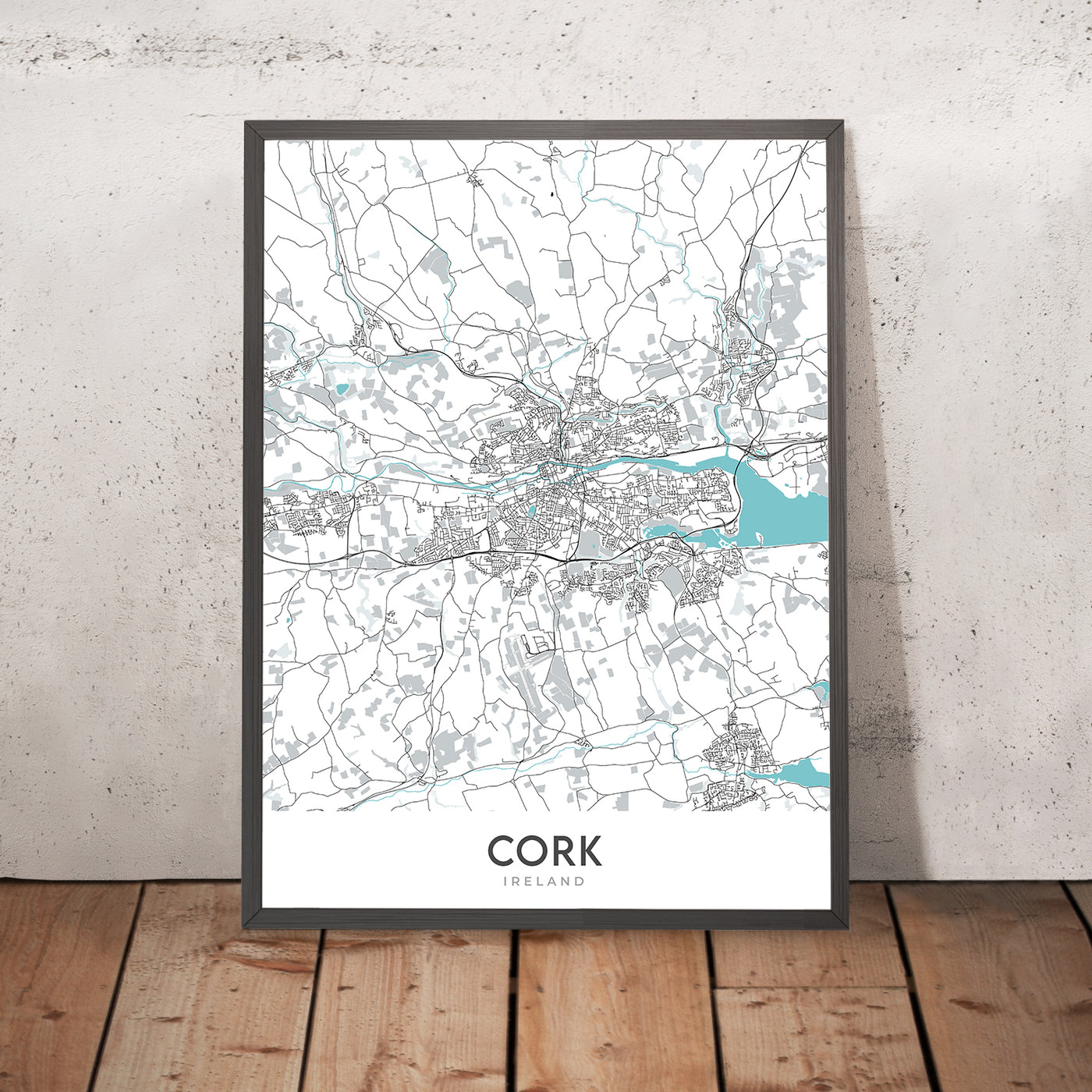 Mapa moderno de la ciudad de Cork, Irlanda: Castillo de Blarney, Ayuntamiento de Cork, Parque Fitzgerald, N20, N22