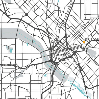 Modern City Map of Dallas, TX: Uptown, Downtown, Deep Ellum, Dallas Cowboys Stadium, Dallas Arboretum