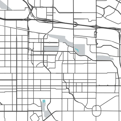 Moderne Stadtkarte von Denver, CO: Red Rocks, Stadtpark, Larimer Sq, Highlands, Capitol Hill 