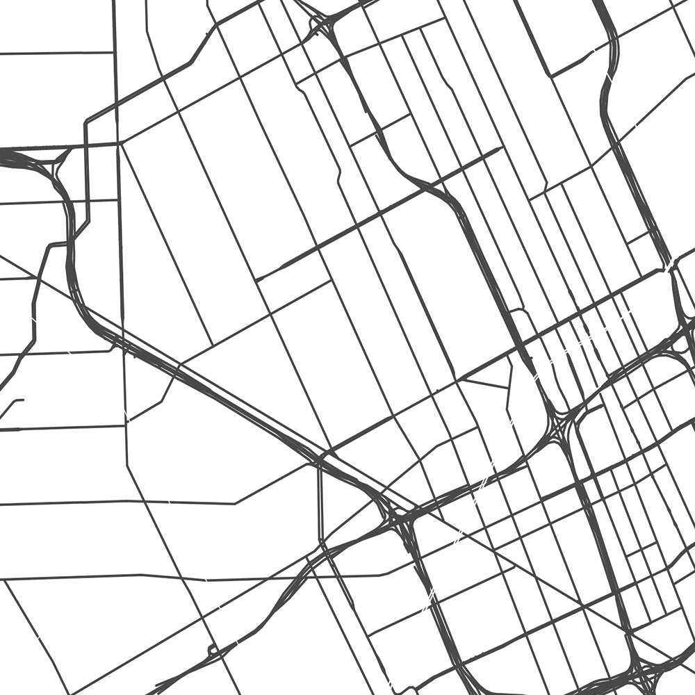 Mapa moderno de la ciudad de Detroit, MI: centro, Belle Isle, Corktown, Museo Motown, Woodward Ave