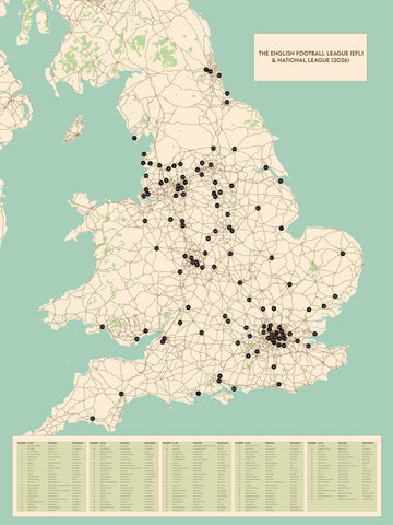 The English Football League (EFL) & National League (2026): All 116 Clubs, Grounds & Nicknames Mapped
