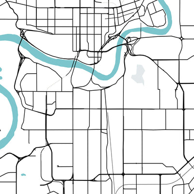 Moderne Stadtkarte von Edmonton, Kanada: Innenstadt, Universität von Alberta, West Edmonton Mall, Whyte Avenue, Jasper Avenue 