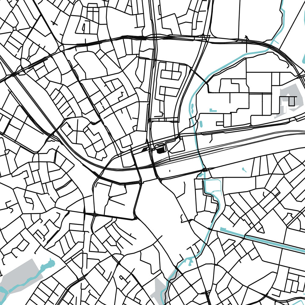Moderne Stadtkarte von Eindhoven, Niederlande: Zentrum, Philips Stadion, A2, A67, Tongelre 