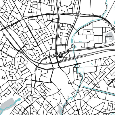 Moderne Stadtkarte von Eindhoven, Niederlande: Zentrum, Philips Stadion, A2, A67, Tongelre 