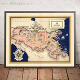 Alte Karte von Emilia-Romagna von De Agostini, 1938: Bologna, Ferrara, Modena, Parma, Rimini 