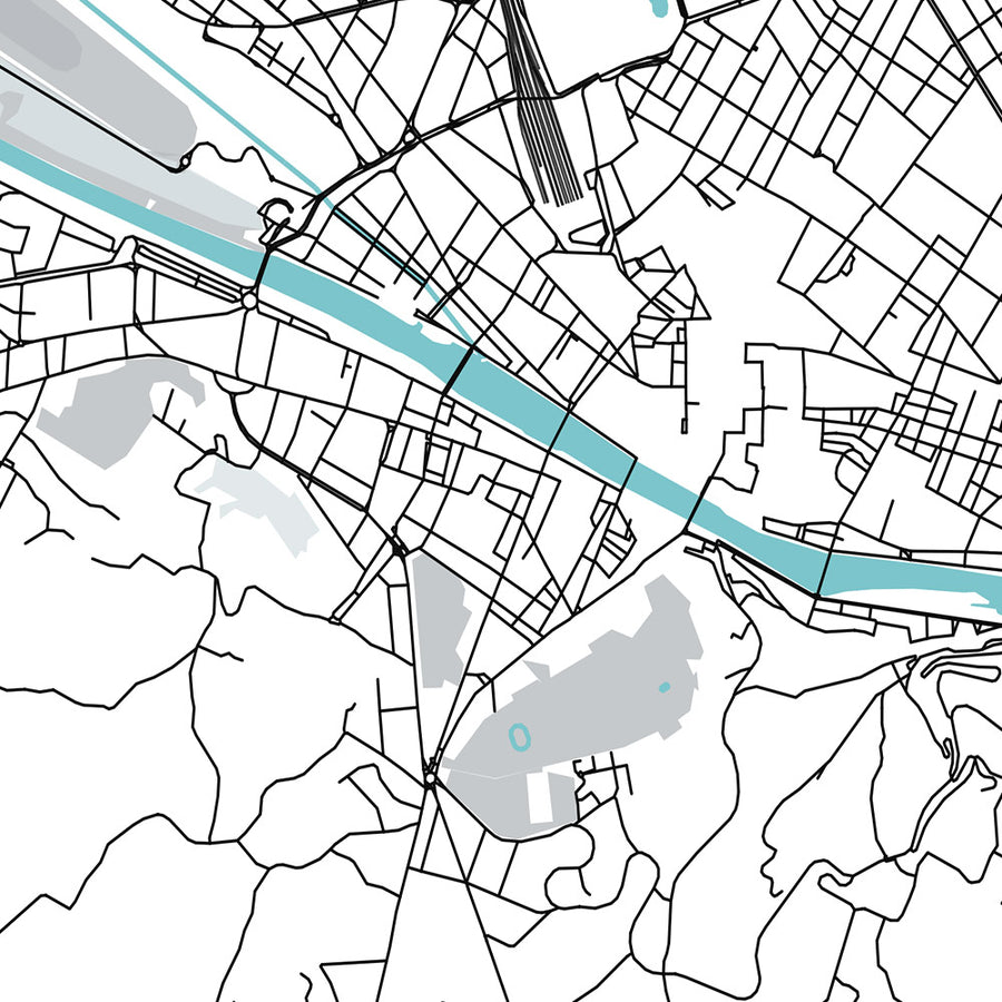Mapa moderno de la ciudad de Florencia, Italia: Duomo, Uffizi, Ponte Vecchio, Santa Croce, Oltrarno