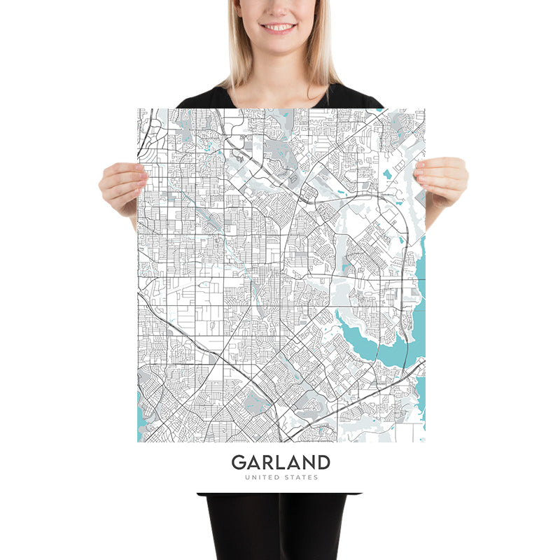 Plan de la ville moderne de Garland, Texas : Buckingham, Duck Creek, Firewheel, Granville Arts District, Lake Highlands