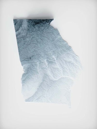 Carte topographique 3D de la Géorgie 