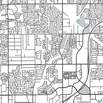 Plan de la ville moderne de Gilbert, Arizona : Gilbert, Mesa, Chandler, US 60, SR 87