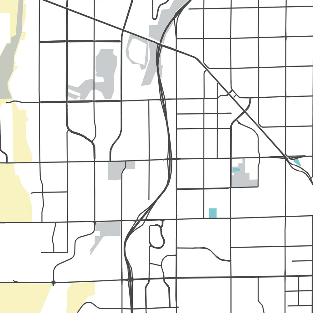 Carte moderne de la ville de Glendale, AZ : Arrowhead Ranch, State Farm Stadium, Westgate, District des sports et du divertissement, Route d'État 101 