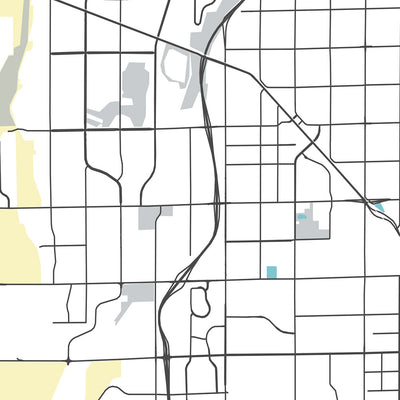 Carte moderne de la ville de Glendale, AZ : Arrowhead Ranch, State Farm Stadium, Westgate, District des sports et du divertissement, Route d'État 101 