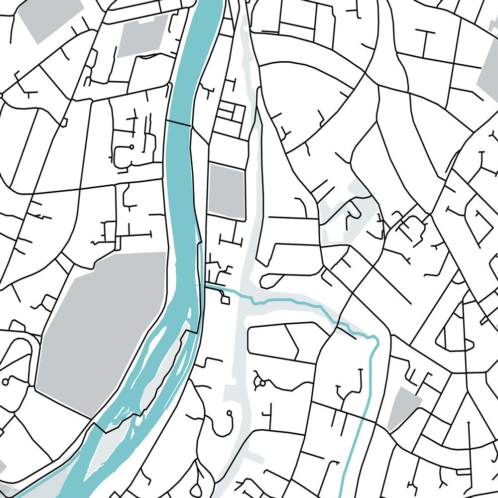 Moderne Stadtkarte von Inverness, Schottland: Stadtzentrum, Fluss Ness, A82, Inverness Castle, Ness-Inseln 