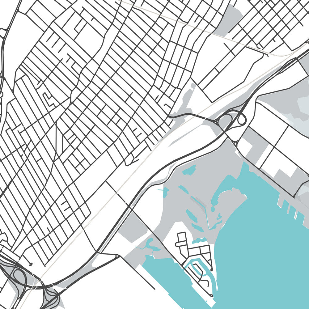 Plan de la ville moderne de Jersey City, NJ : Bergen-Lafayette, Liberty State Park, Statue de la Liberté, Journal Square, Exchange Place