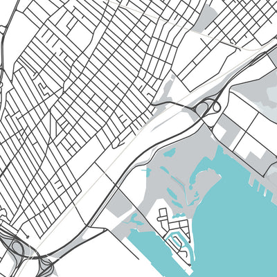 Plan de la ville moderne de Jersey City, NJ : Bergen-Lafayette, Liberty State Park, Statue de la Liberté, Journal Square, Exchange Place