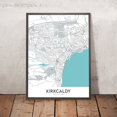 Modern Town Map of Kirkcaldy, Scotland: Ravenscraig Castle, Beveridge Park, A921, Pathhead, Harbour