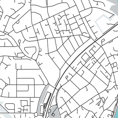 Modern Town Map of Kirkcaldy, Scotland: Ravenscraig Castle, Beveridge Park, A921, Pathhead, Harbour