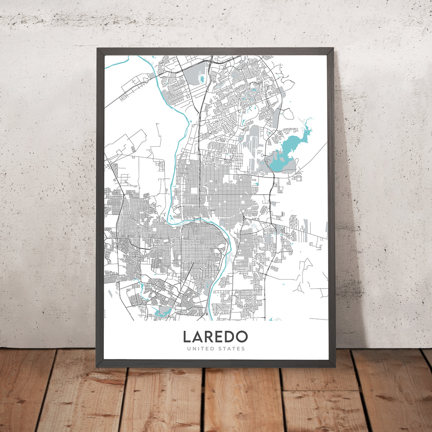Plan de la ville moderne de Laredo, Texas : Chacon, Hillside, Mines Rd, Loop 20, Fort McIntosh
