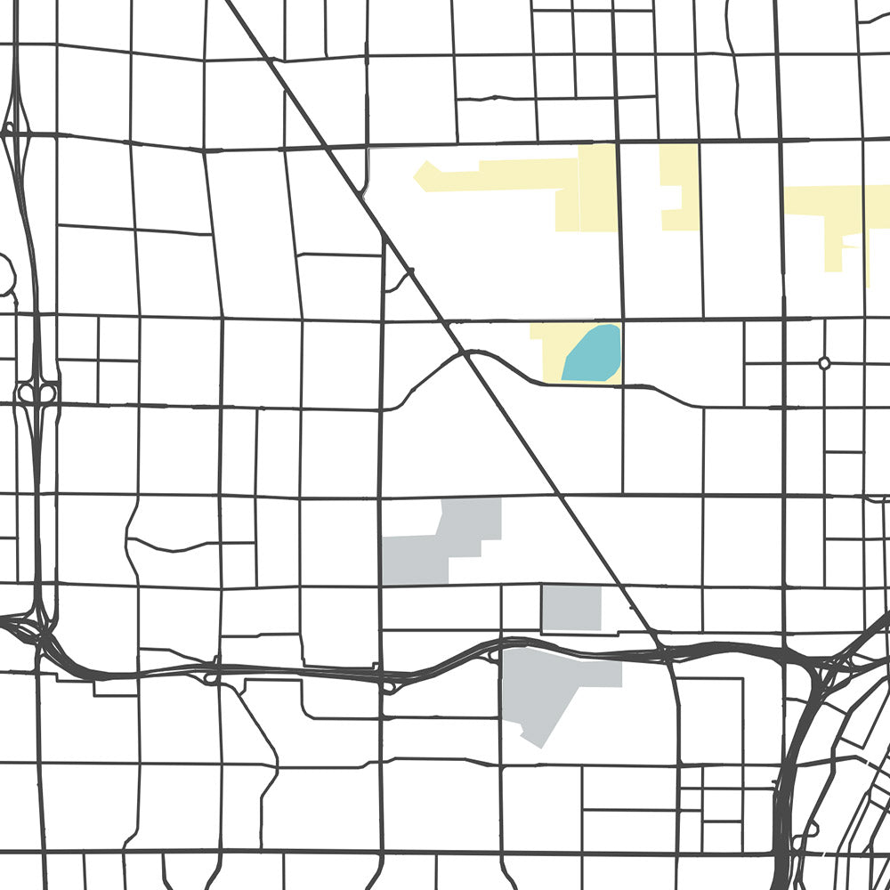 Mapa moderno de la ciudad de Las Vegas, NV: Strip, Downtown, Cañón Red Rock, Fremont St. 