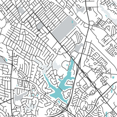 Modern City Map of Lexington, KY: UK, Rupp Arena, Horse Park, Convention Center, Opera House
