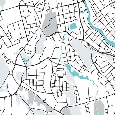 Mapa moderno de la ciudad de Linköping, Suecia: Catedral, Castillo, Universidad, E4, Stångebro
