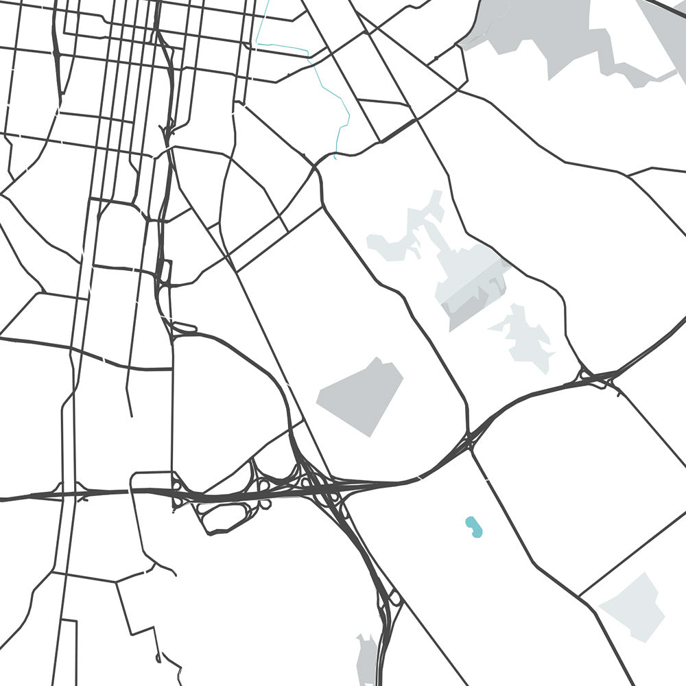 Plan de la ville moderne de Louisville, KY : centre-ville, vieux Louisville, Highlands, Muhammad Ali Center, Churchill Downs
