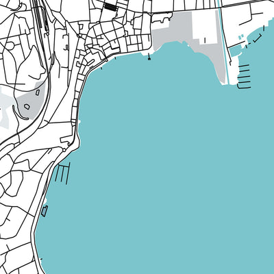 Mapa moderno de la ciudad de Lugano, Suiza: Lago de Lugano, Monte Brè, Monte San Salvatore, Swissminiatur, Catedral de San Lorenzo