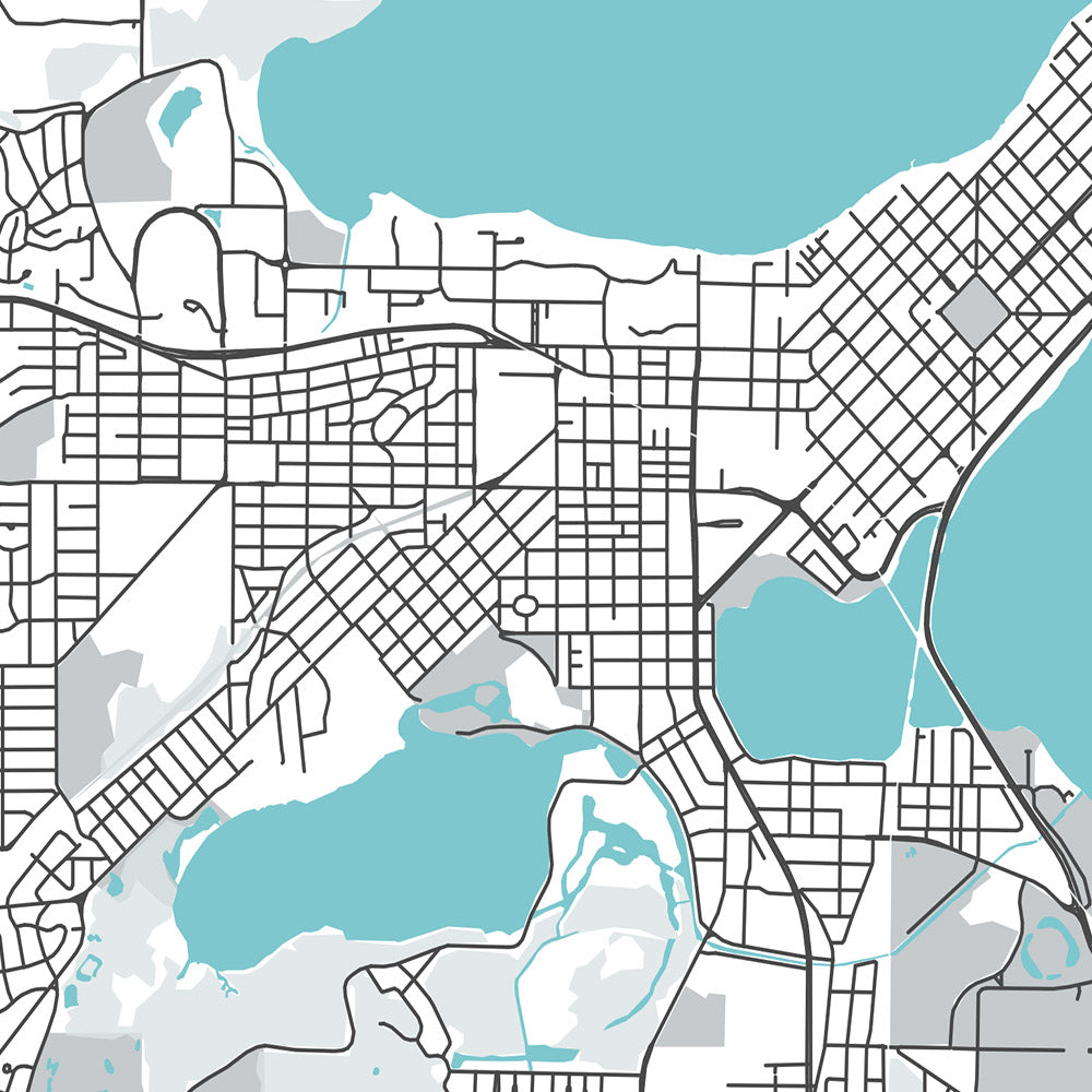 Modern City Map of Madison, WI: UW-Madison, Capitol, State St, Olbrich Park, Henry Vilas Zoo