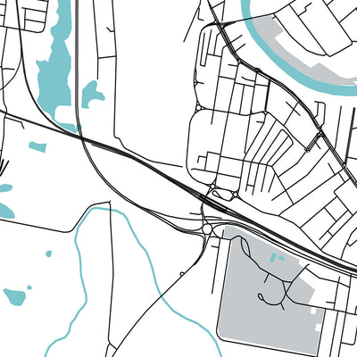 Modern City Map of Maitland, NSW: Maitland Gaol, Maitland Museum, Maitland Town Hall, New England Hwy, Pacific Hwy