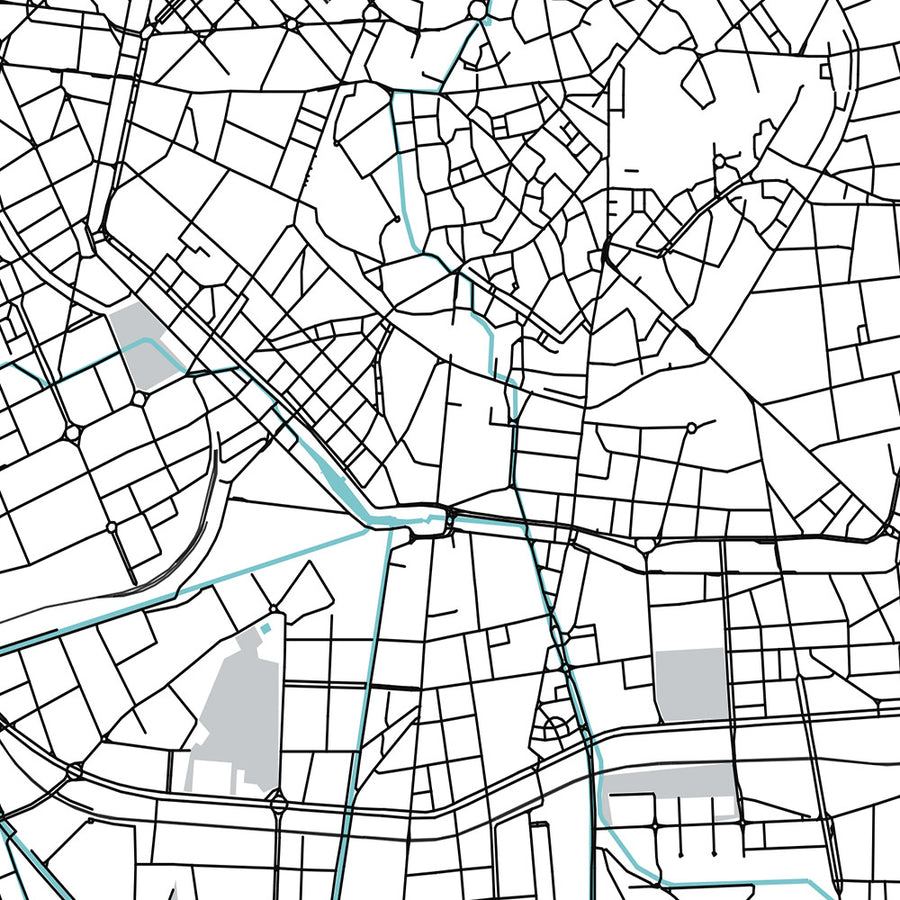 Plan de la ville moderne de Milan, Italie : Duomo, Galleria, Castello, Navigli, Brera