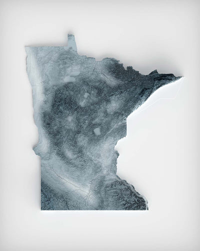 Minnesota Topografische 3D-Reliefkarte 