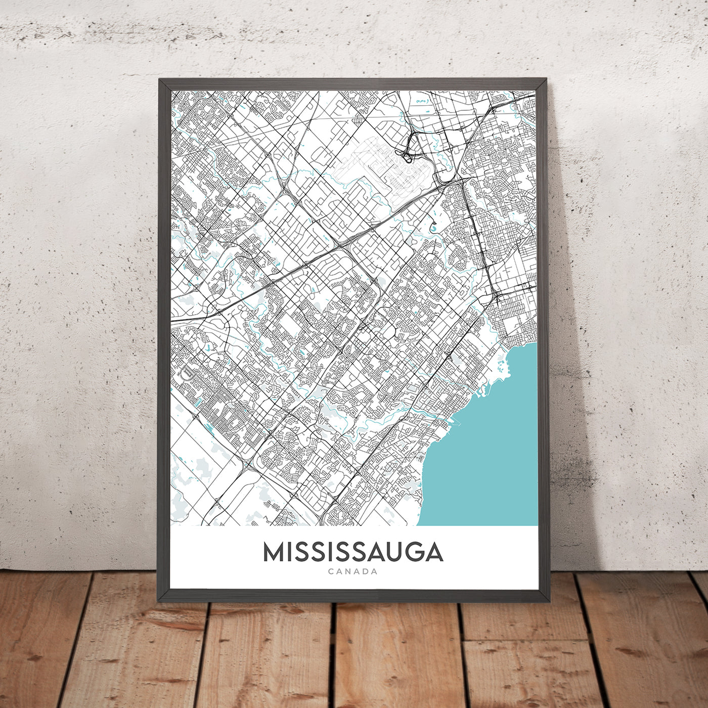 Plan de la ville moderne de Mississauga, Canada : centre-ville, Streetsville, Port Credit, galerie d'art, Square One